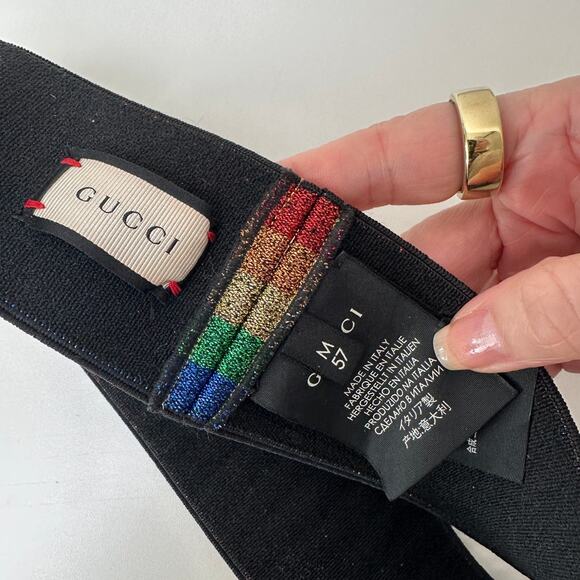 Gucci Multicolor Rhinestone Rainbow Stretch Headband - Picture 9 of 16